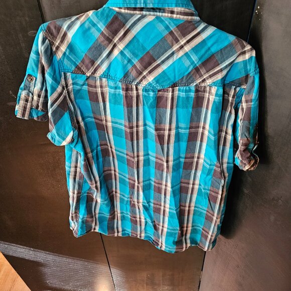❤️ GUC Men's Size Large Blue Plaid Eighty Eight Button Up Shirt - Picture 6 of 8